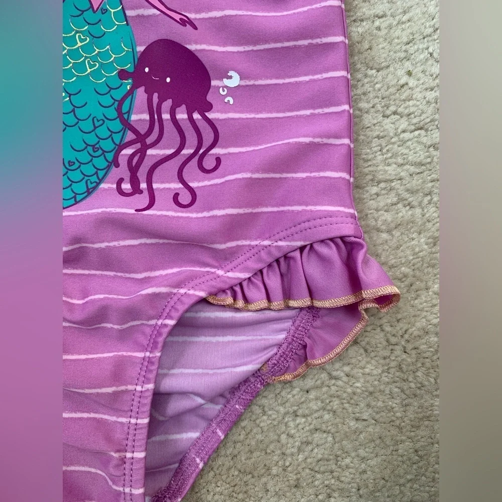 Cat & Jack Size 18 Months Purple Mermaid One Piece Swimsuit